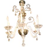 1940 Venetian Murano  Glass 6 Light Chandelier by  Barovier