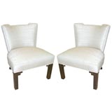 Two custom designed Paul Laszlo slipper chairs