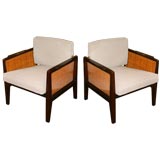 Pair of louinge chairs with pivot back desiged by Edward Wormley
