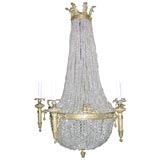French bronze chandelier  with lots of crystals