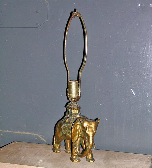 brass elephant desk lamp