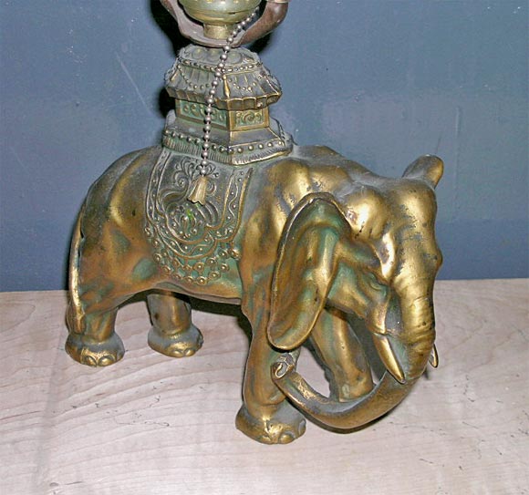 20th Century antique elephant lamp