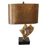 Amethyst and Gilt Bronze Sculpture Lamp