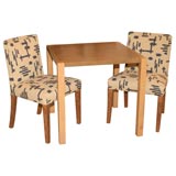 Samuel Marx Burled Wood Games Table and Chairs
