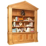 Monumental Neo Classical Style Pine Bookcase /  Bookcabinet