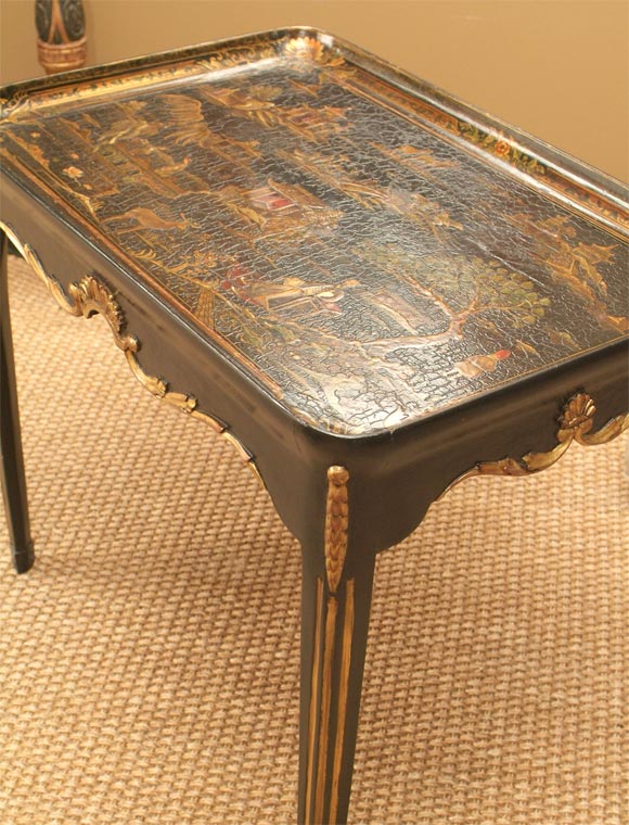 Chinoisere Tray Top Ebonized Table