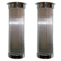 Pair of Machine Age Glass Rod Sconces 11