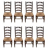 Set of Eight Ladderback Side Chairs