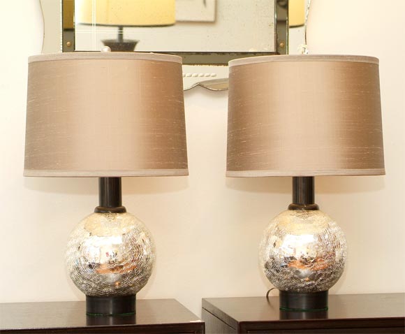 Pair of Chic Mercury Glass Lamps