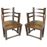 Mission chairs, pair, attributed to McHugh
