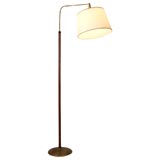 Leather wrapped floor lamp in style of Jacques Adnet