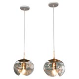 Pair of Glass Koch and Lowy Pendant Lights
