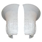 French pair of large plaster wall light covers
