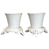 Pair Cache-Pots in White Porcelain