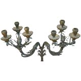 Single carved wood and iron sconce