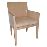 Set of Four Karl Springer Peach Colored Lizard Armchairs.