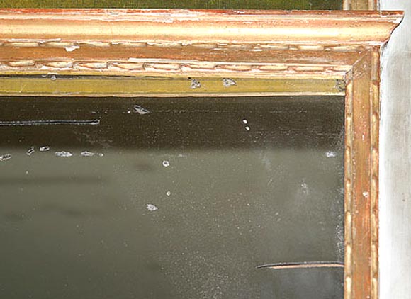 LOUIS XV BLUE PAINTED TRUMEAU MIRROR