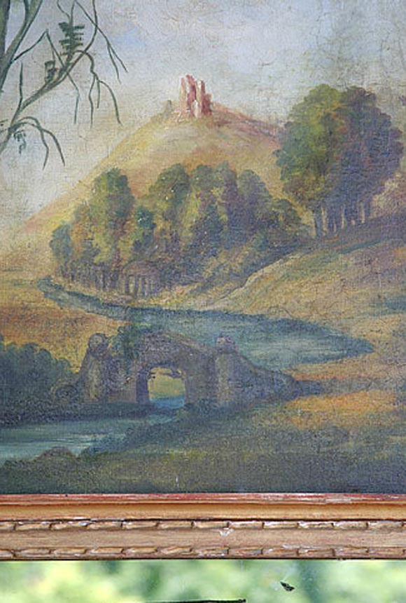 LOUIS XVI GREEN PAINTED TRUMEAU