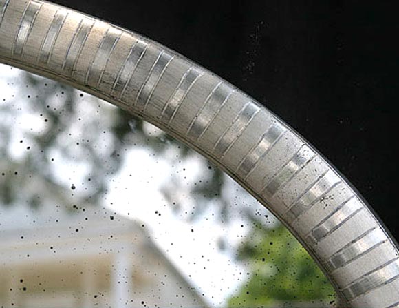 ART DECO OVAL SILVER MIRROR