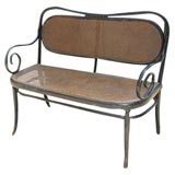 BLACK PAINTED THONET CANOPE WITH A CANED SEAT