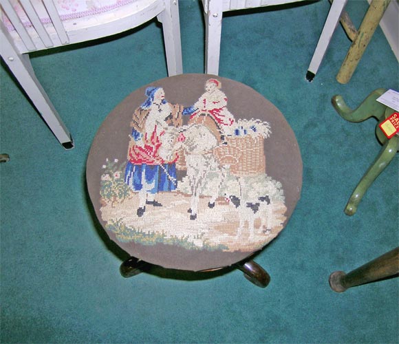 Victorian Needlepoint Stool