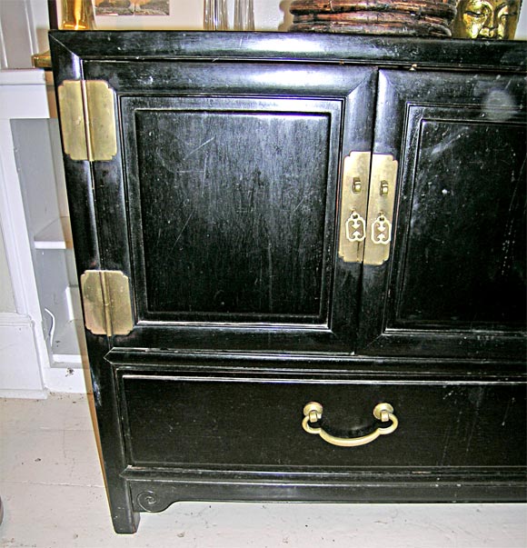 Lacquered Laquered Chinese Credenza