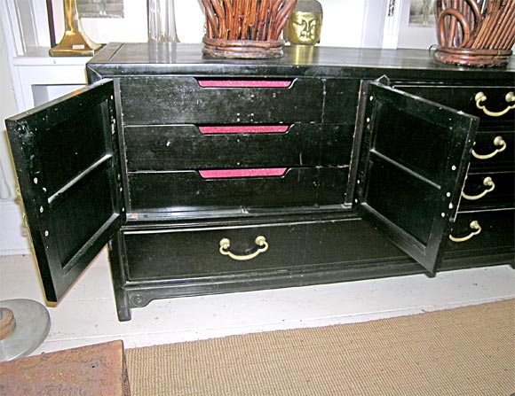 20th Century Laquered Chinese Credenza