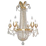 Crystal and Gilt Chandelier