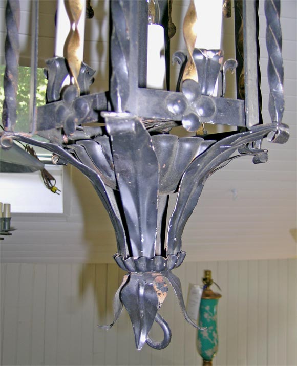 Italian Gothic Revival Iron and Gilt Lantern