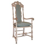 Antique Italian Tall Back Arm Chair