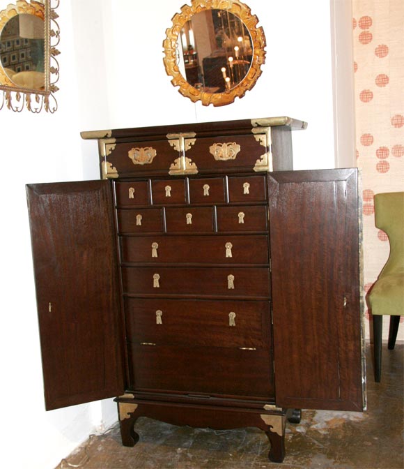Cabinet of Campherwood and Brass For Sale 2