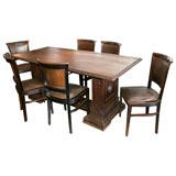 Antique Luxurious Venetian dining table with 6 chairs