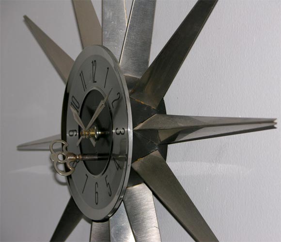 Mid-20th Century Welby sunburst  wall clock.