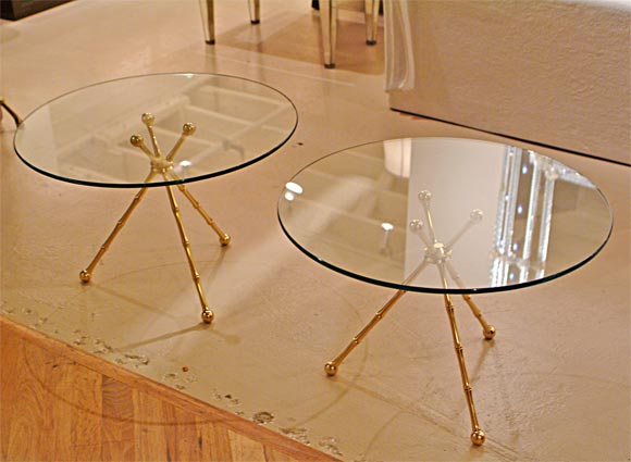 Pair of 1940's Brass 'Bamboo' Tables