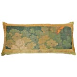 Pillow Made with 18th C Tapestry Fragment Depicting Foliage