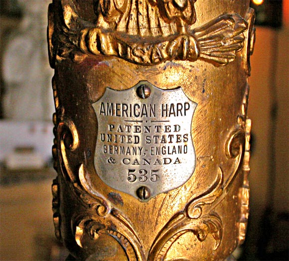 harp with decorative goldleaf details