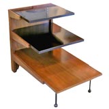 Walnut & laminate 3-tier end table by Greta Grossman