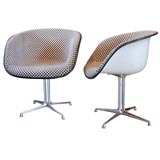 Pr. of Charles Eames "La Fonda" chairs w/Alexander Girard fabric