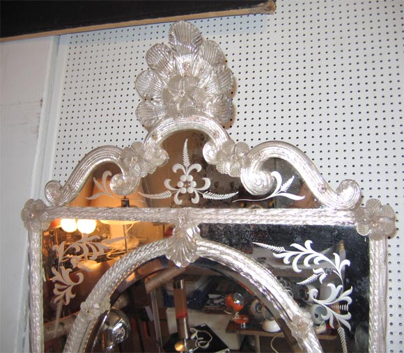 20th Century Oval-in-Square Italian Decorative Mirror For Sale
