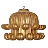 French Gilt Wood Chandelier