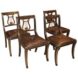 Set of Four Regency Style Chinioserie Chairs