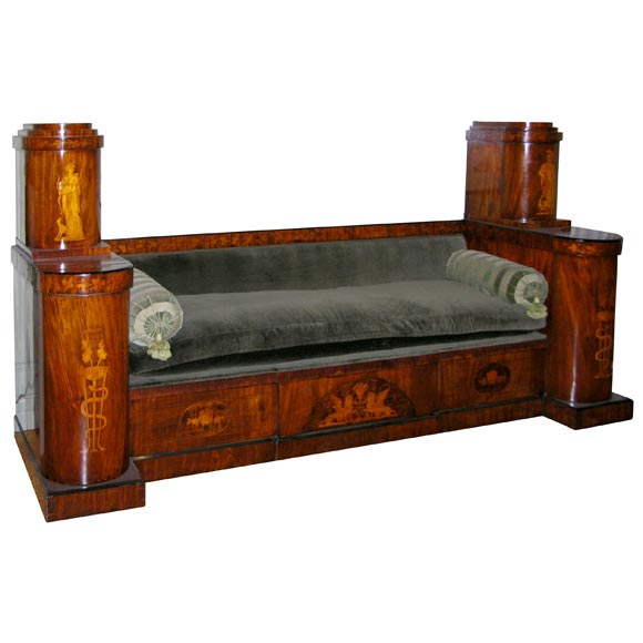 Danish Empire Settee For Sale