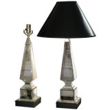 Mirrored Obelisk Lamps