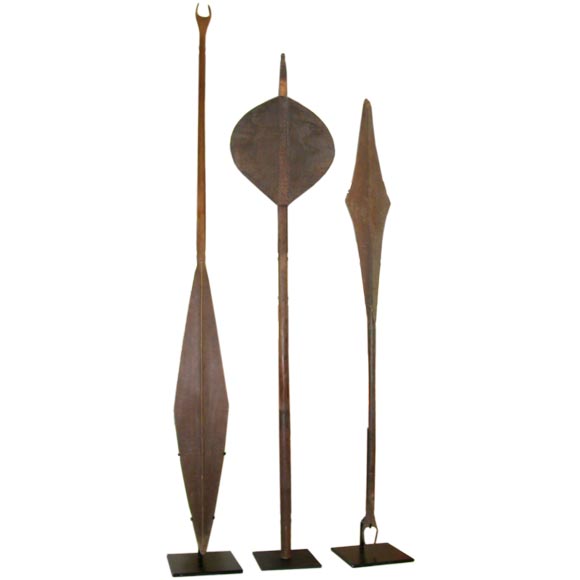 19th Century Mentawai Islands Ceremonial Oars and Fan For Sale