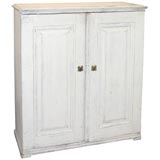 Antique 19th Century Swedish milk painted two door cabinet