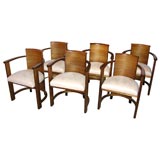 An Exceptional Set of Six Amsterdam School Dining  Armchairs