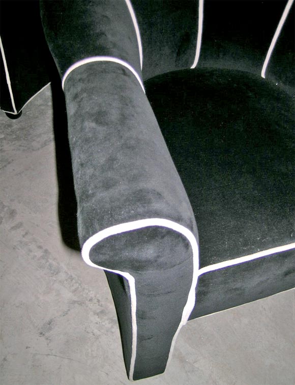 Velvet Pair of Andree Putman Chairs