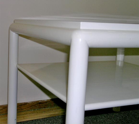Pair of  T.H. Robjohn- Gibbings White Lacquered  Side Tables