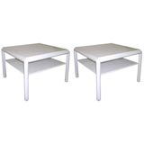 Pair of T.H. Robjohn- Gibbings White Lacquered Side Tables Pair of T.H. Robjohn- Gibbings White Lacquered Side Tables