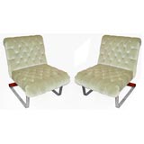 Pair Tufted Italian Slipper Chairs